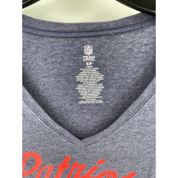 New England Patriots Football NFL Team Apparel Women's Blue Tee T Shirt Size S - Picture 4 of 8